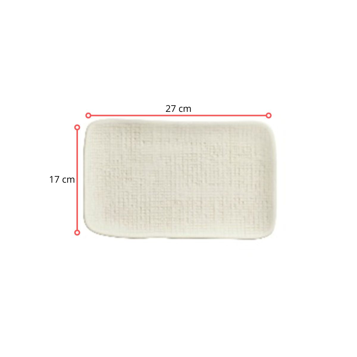 128178 - TRAVESSA RETANGULAR M JUTA CLAY 27 X 17 CM - CX 4 PCS