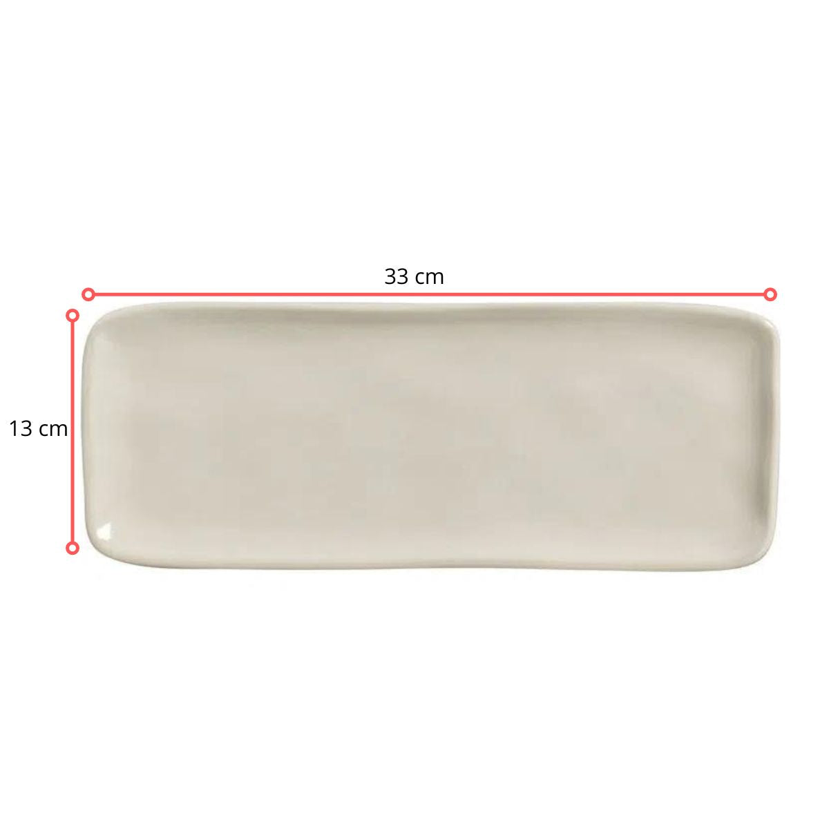128186 - TRAVESSA RETANGULAR MEDIA ORGÂNICO CLAY 33 X 13 CM - CX 4 PCS