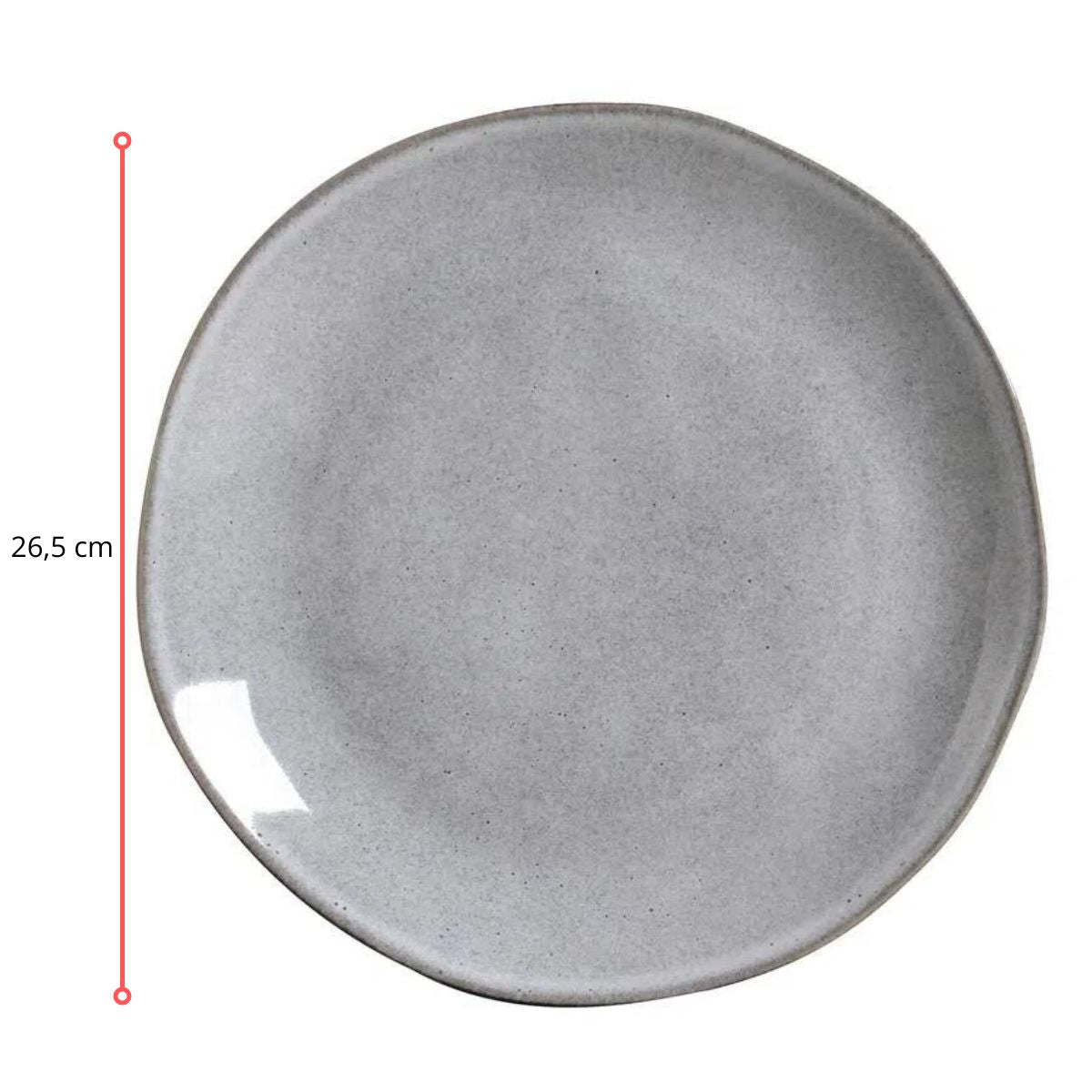 128264 - PRATO RASO ORGÂNICO CONCRETO Ø 26,5 CM - CX 6 PCS