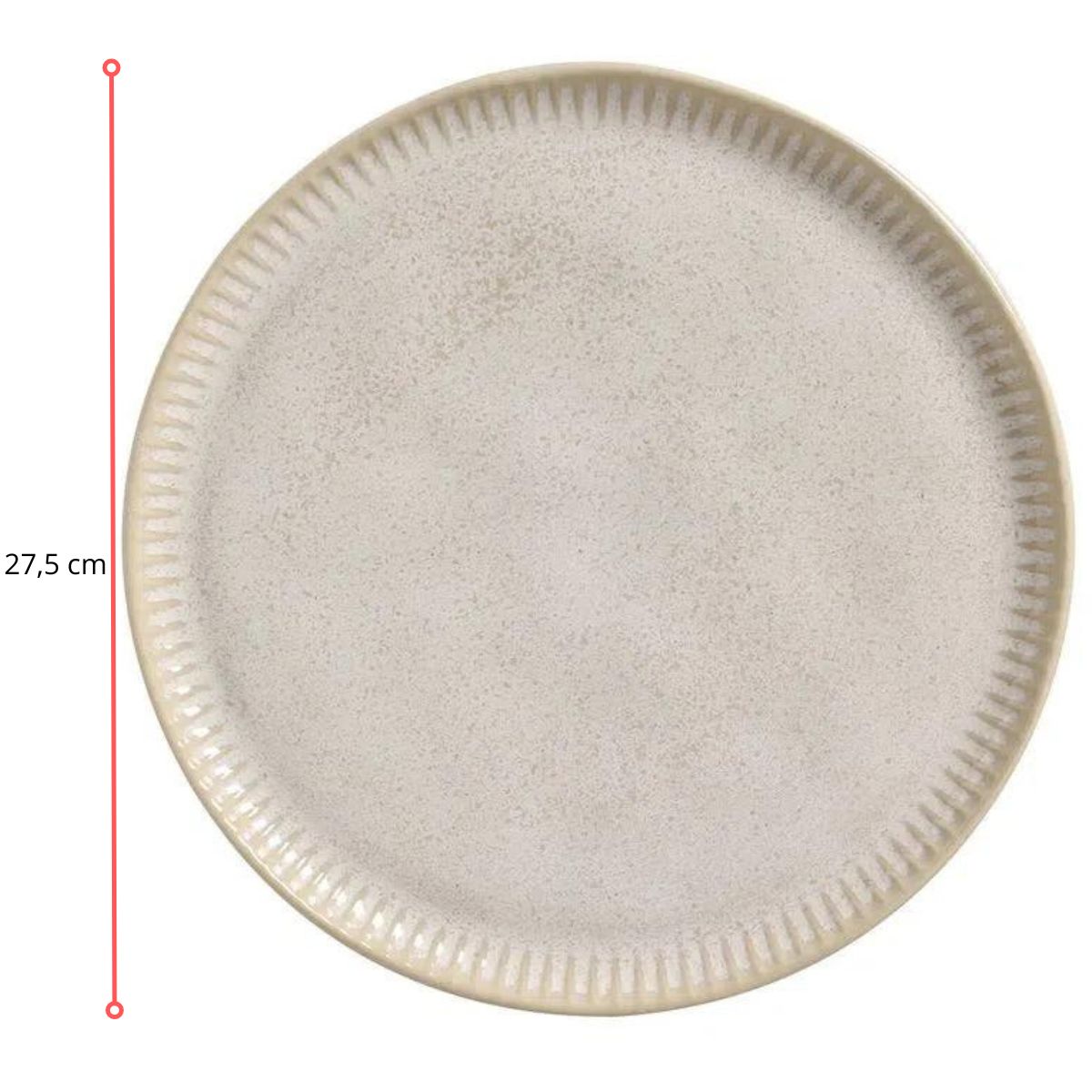128285 - PRATO RASO LINHAS LATTE Ø 27,5 CM - CX 6 PCS