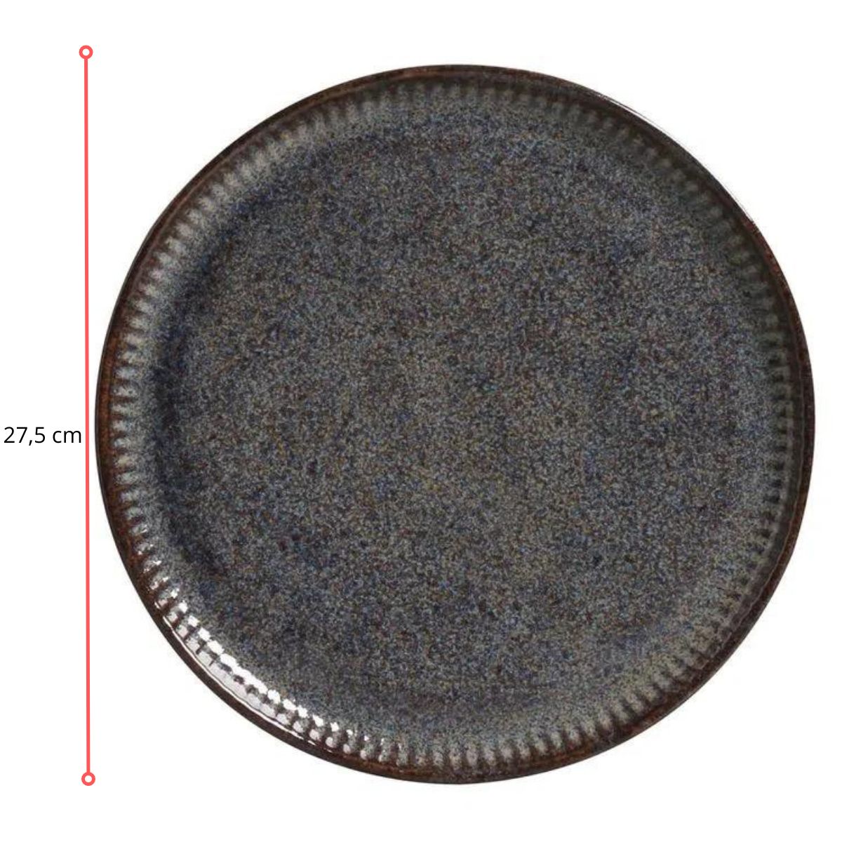 128287 - PRATO RASO LINHAS TITANIUM Ø 27,5 CM - CX 6 PCS