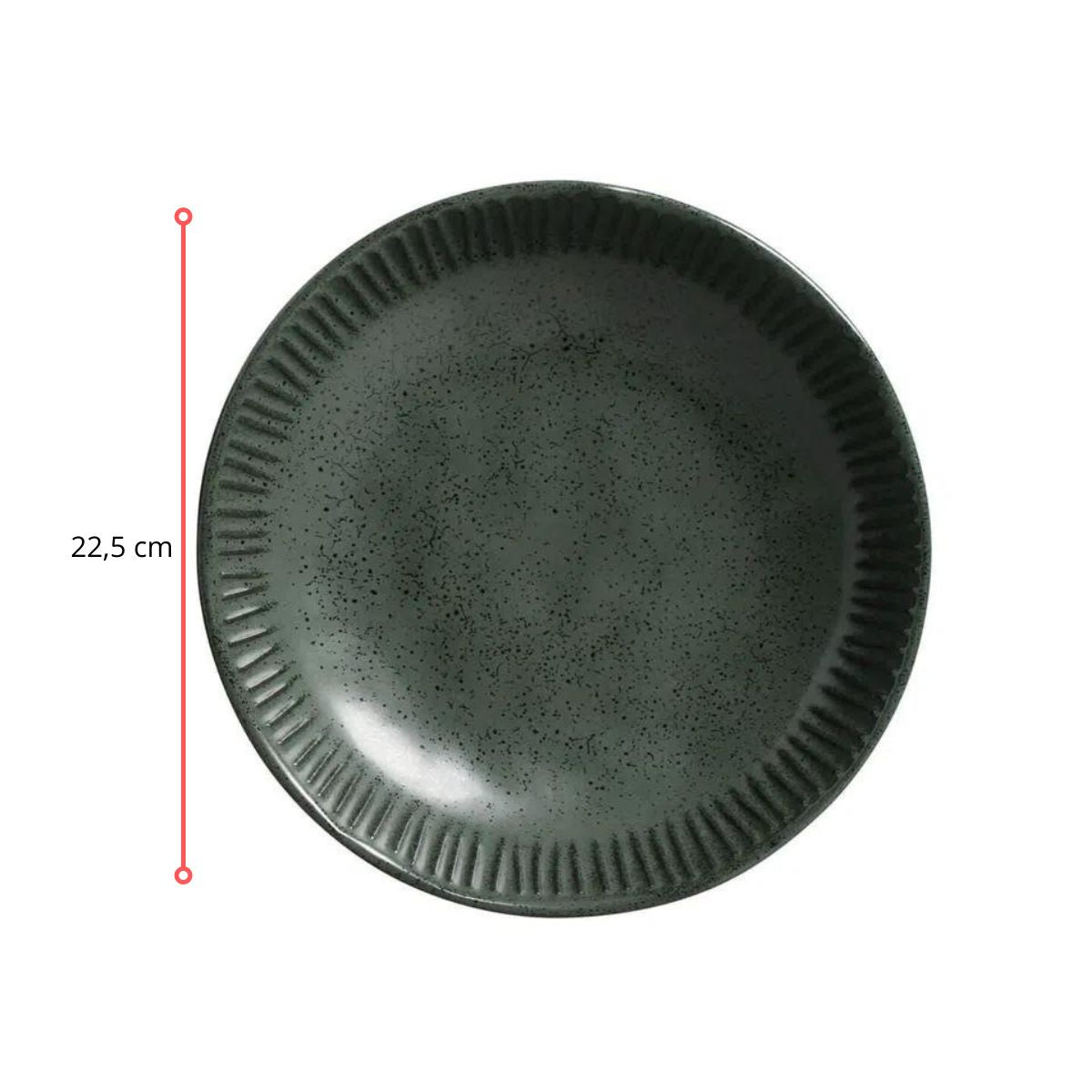 128310 - PRATO FUNDO LINHAS GREENERY Ø 22,5 CM - CX 6 PCS