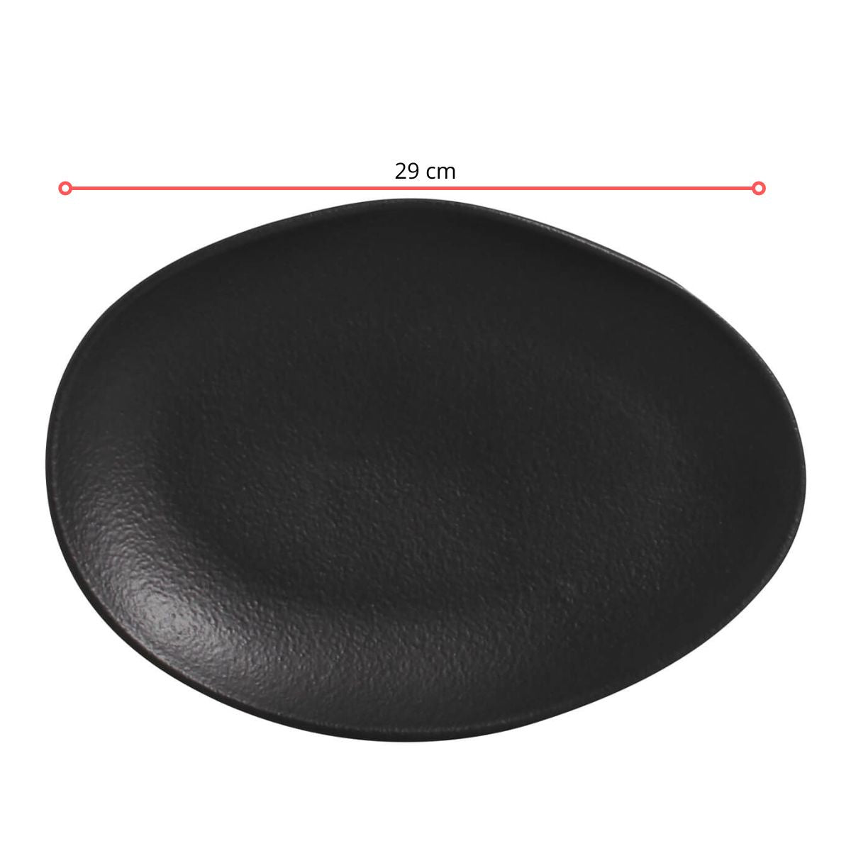 128352 - PRATO DE SOBREMESA OVAL ORGÂNICO PRETO - CX 6 PCS