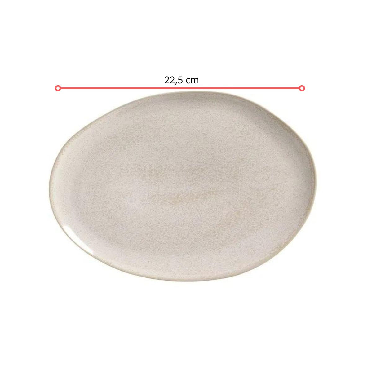 128356 - PRATO DE SOBREMESA OVAL ORGÂNICO LATTE - CX 6 PCS