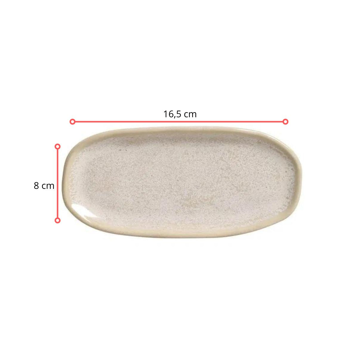 128377 - TRAVESSA OVAL RASA MINI ORGÂNICO LATTE 16,5 X 8 - CX 6 PCS