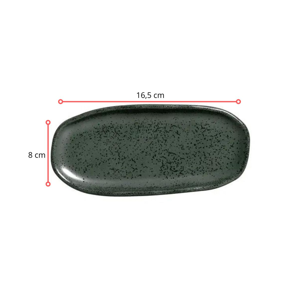 128378 - TRAVESSA OVAL RASA MINI ORGÂNICO GREENERY 16,5 X 8 - CX 6 PCS