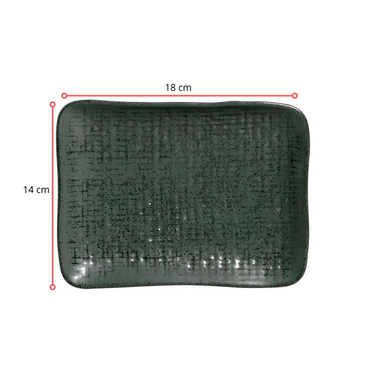 128398 - TRAVESSA RETANGULAR PEQ JUTA GREENERY 18 X 14 - CX 6 PCS