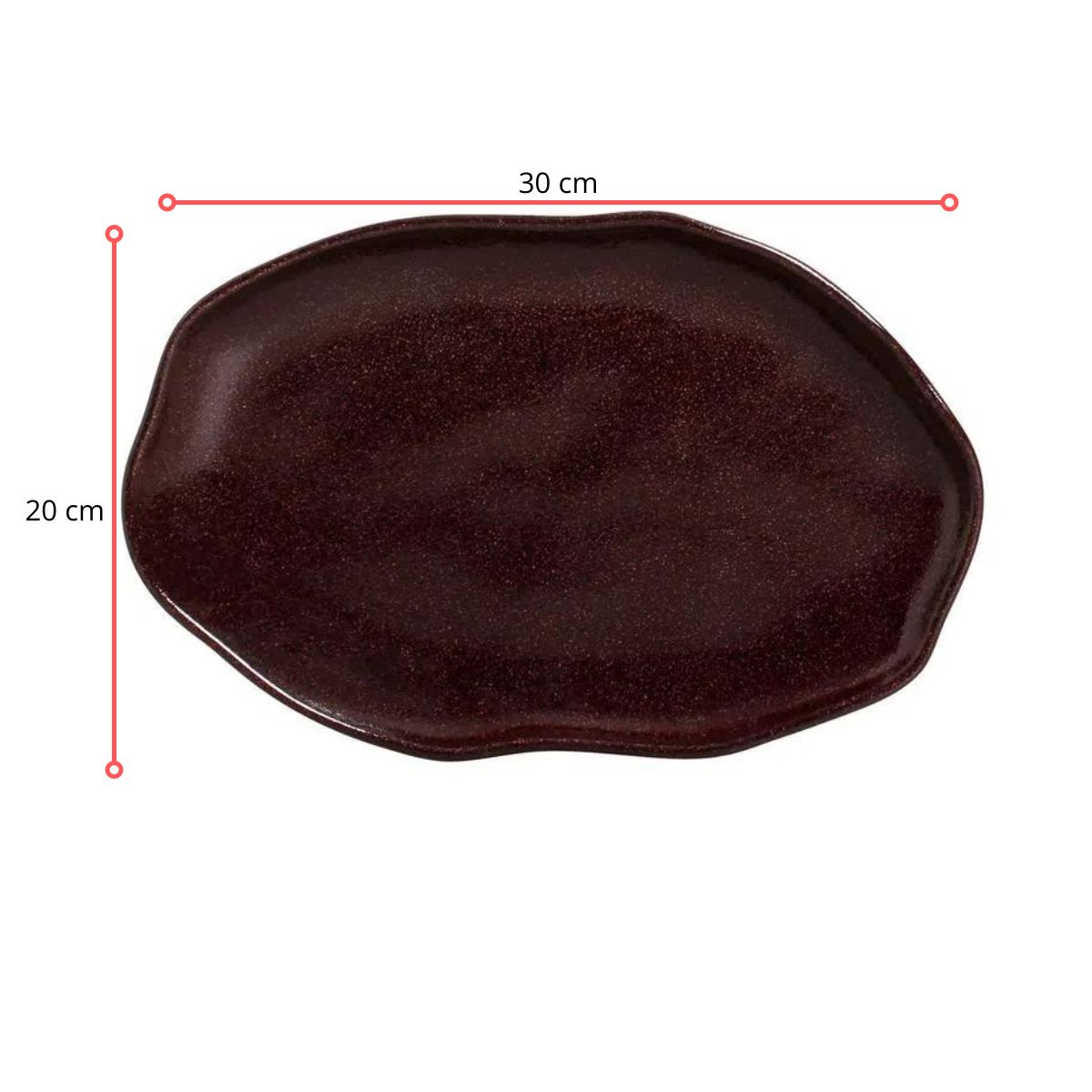 128421 - TRAVESSA OVAL RASA MÉDIA BIO VOLCANO 30 X 20 - CX 4 PCS