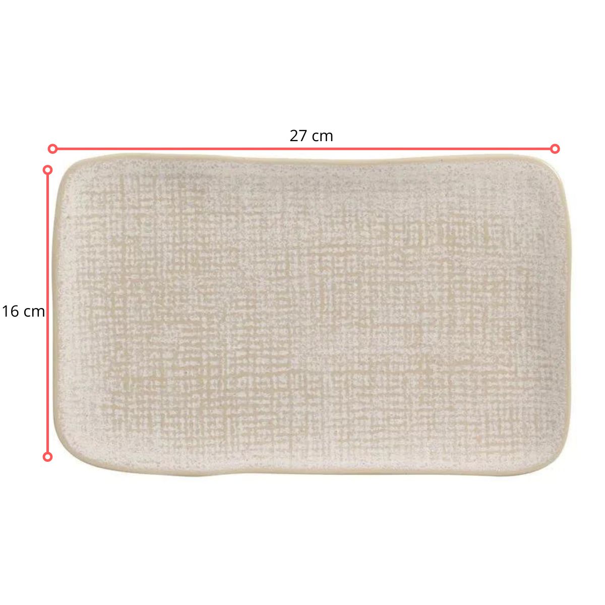 128512 - TRAVESSA RETANGULAR MÉDIA JUTA LATTE 27 X 16 CM - CX 4 PCS