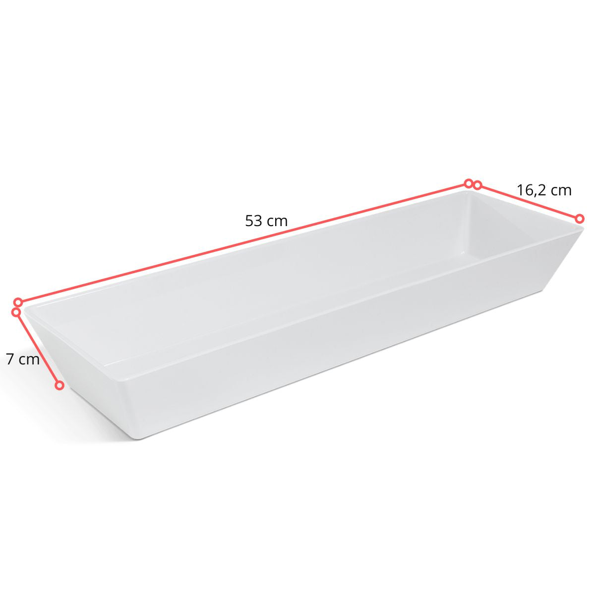 128227 - TRAVESSA RETANGULAR GASTRO DP BC GN2/4 53 X 16,2 X 7 CM (DF) - UNID