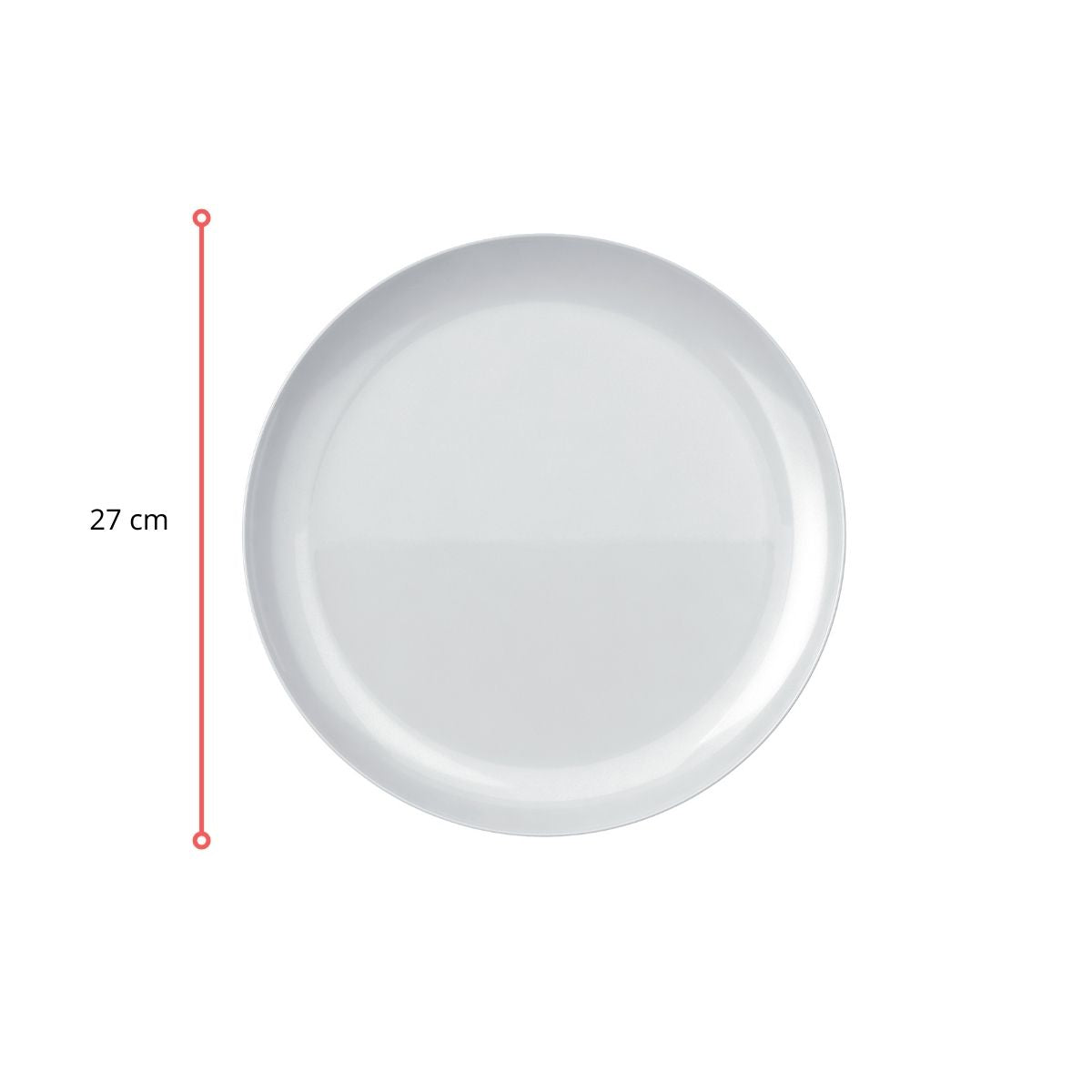 121 - PRATO OPALINE BLANC RASO 27 CM - CX 12 PCS