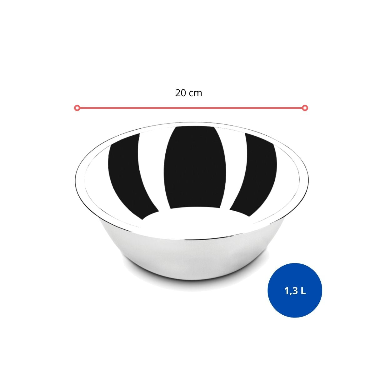 127093 - TIGELA BOWL MULTIUSO INOX 20 CM 1,3 L SUPREMA - UNID