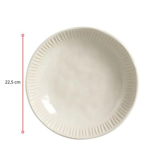 128184 - PRATO FUNDO LINHAS CLAY Ø 22,5 CM - CX 6 PCS
