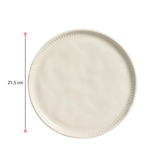 128185 - PRATO DE SOBREMESA LINHAS CLAY Ø 21,5 CM - CX 6 PCS