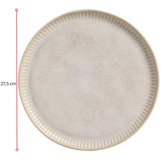 128285 - PRATO RASO LINHAS LATTE Ø 27,5 CM - CX 6 PCS