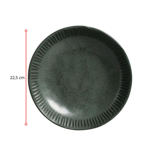 128310 - PRATO FUNDO LINHAS GREENERY Ø 22,5 CM - CX 6 PCS