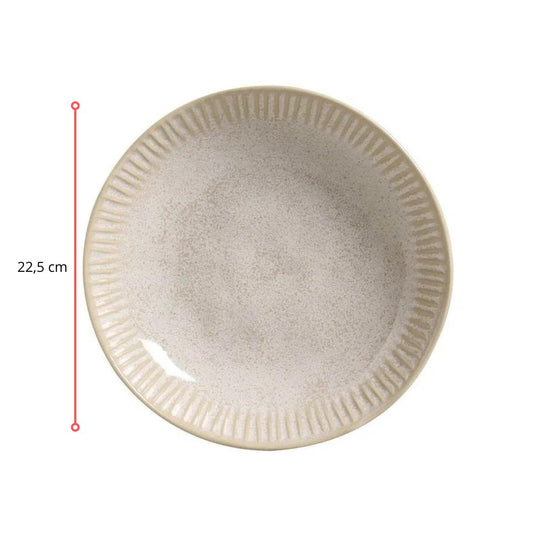 128316 - PRATO FUNDO LINHAS LATTE Ø 22,5 CM - CX 6 PCS