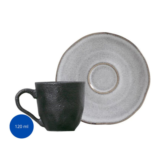 128330 - XÍCARA CAFÉ ORGÂNICO CONCRETO 120ML - CX 6 PCS