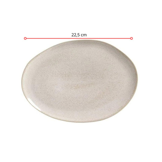 128356 - PRATO DE SOBREMESA OVAL ORGÂNICO LATTE - CX 6 PCS