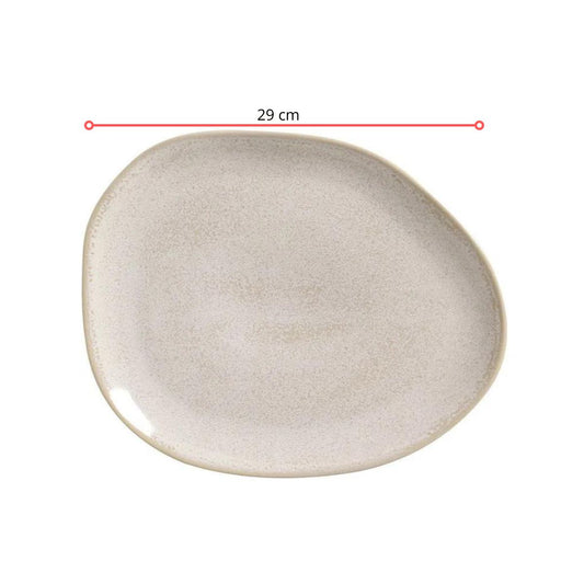 128366 - PRATO RASO OVAL ORGÂNICO LATTE  - CX 6 PCS