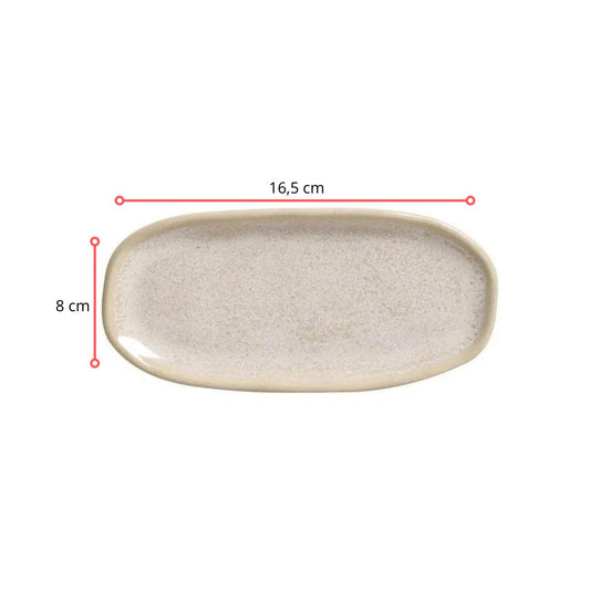 128377 - TRAVESSA OVAL RASA MINI ORGÂNICO LATTE 16,5 X 8 - CX 6 PCS