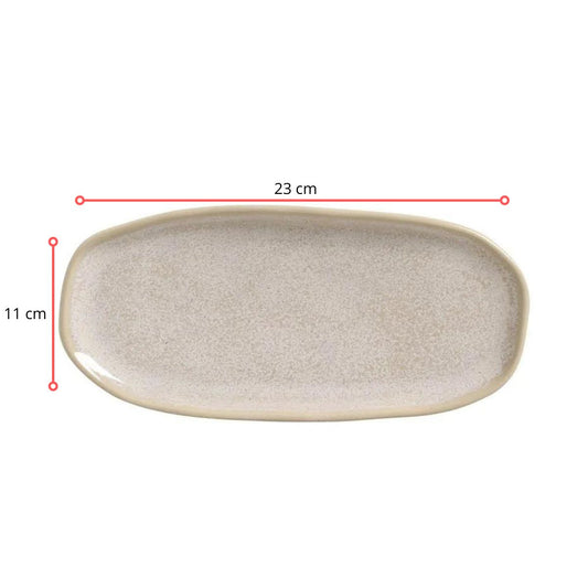 128385 - TRAV OVAL RASA PEQUENA ORGÂNICO LATTE 23 X 11 - CX 6 PCS