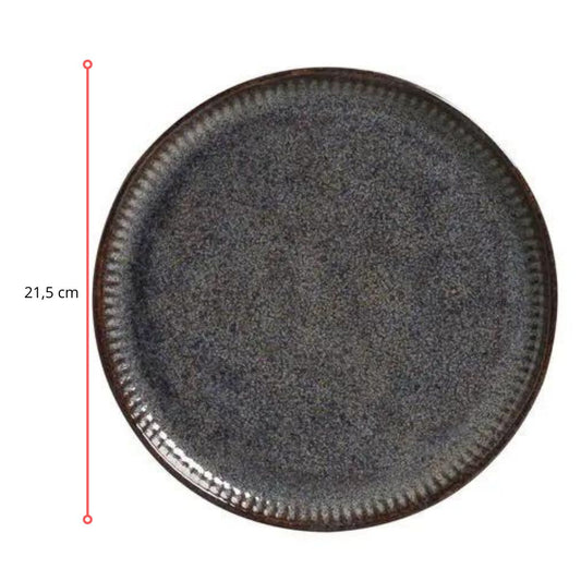 128455 - PRATO SOBREMESA LINHAS TITANIUM 21,5 CM - CX 6 PCS