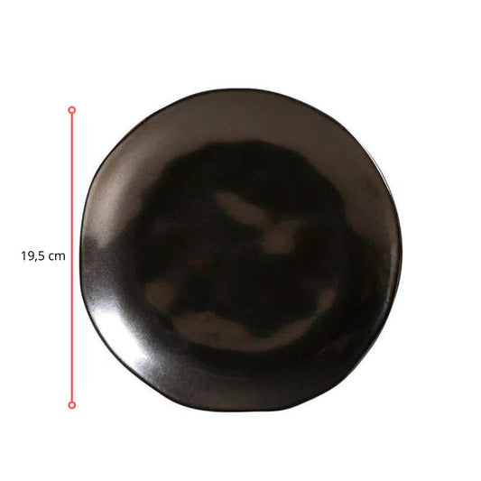 128506 - PRATO DE SOBREMESA ORGÂNICO FERRUM 19,5 CM - CX 6 PCS
