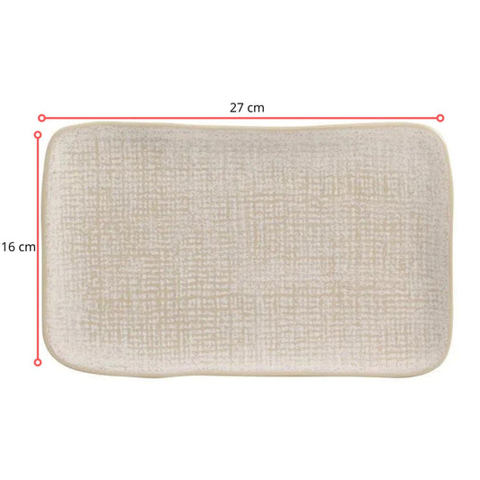 128512 - TRAVESSA RETANGULAR MÉDIA JUTA LATTE 27 X 16 CM - CX 4 PCS