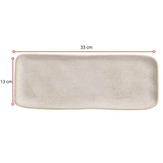 128520 - TRAV RETANGULAR MÉDIA ORGÂNICO LATTE  33 X 13 CM - CX 6 PCS