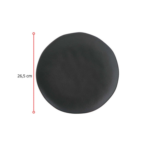 127272 - PRATO RASO ORGÂNICO STONEWARE PRETO - CX 4 PCS
