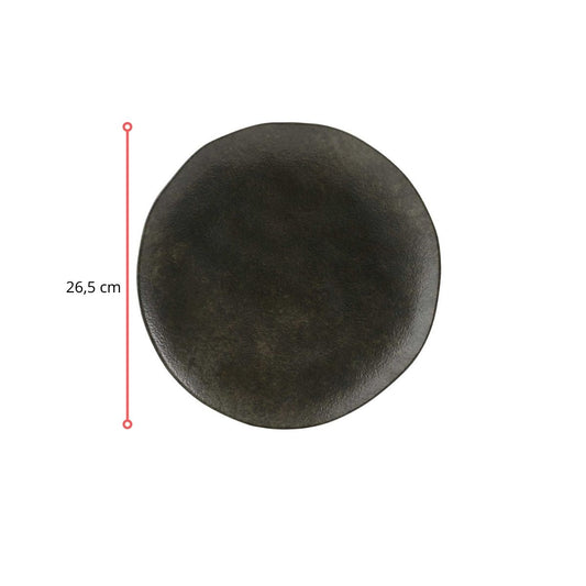 125714 - PRATO RASO ORGÂNICO ONYX 26,5 CM - CX 6 PCS