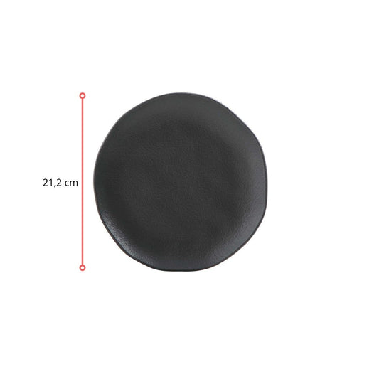 127299 - PRATO FUNDO ORGÂNICO STONEWARE PRETO - CX 6 PCS
