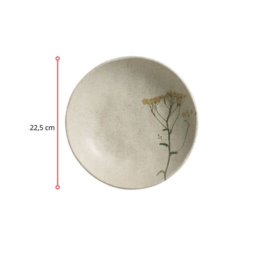 127318 - PRATO FUNDO BIO STONEWARE CAMPESTRE - CX 6 PCS