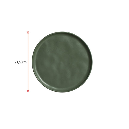 127337 - PRATO SOBREMESA BIO STONEWARE LEAF - CX 6 PCS