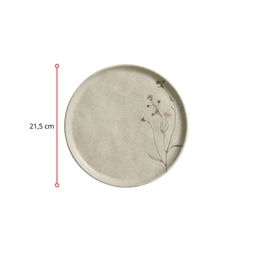 127346 - PRATO SOBREMESA BIO STONEWARE CAMPESTRE - CX 6 PCS