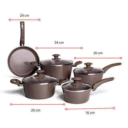125907 - JOGO DE PANELAS CERAMIC LIFE OPTIMA CMC 5 PCS - JG