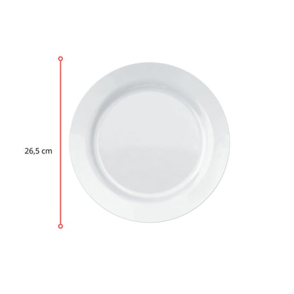 120 - PRATO OPALINE MENU RASO 26,5 CM - CX 12 PCS